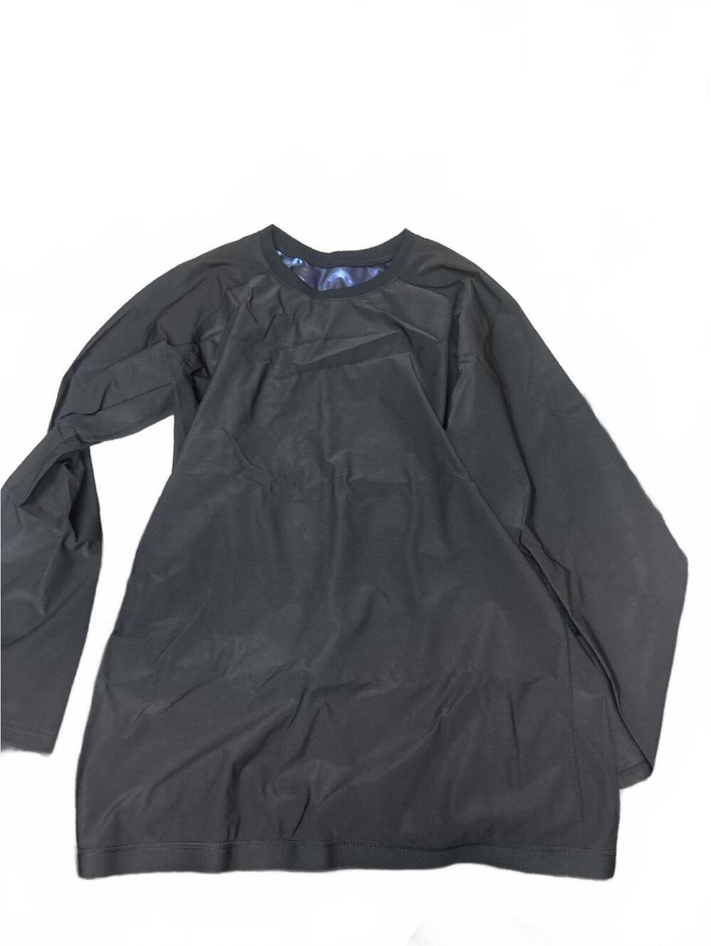 Mens Black Long Sleeve Sauna Suit Weight Loss Sweat Workout Shirt Top